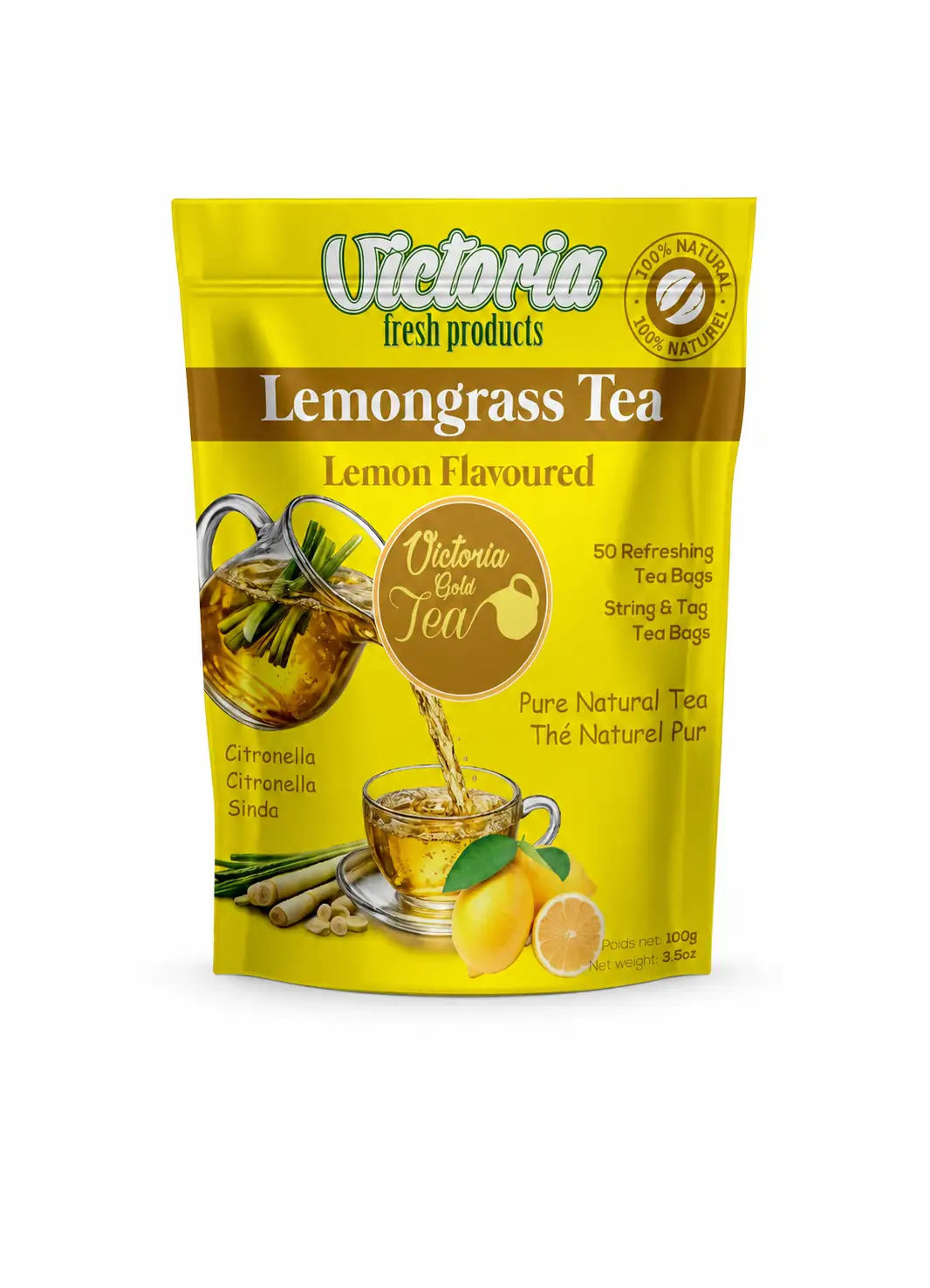 Victoria Lemongrass Lemon Flavoured Tea Bags – 100g